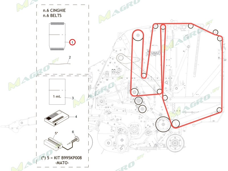 Ремень B07600072R (заменен на B076P0042R)
