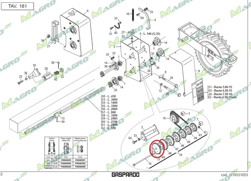 Звездочка блока кор. пер. Z=23 G66248168R, аналог, Украина