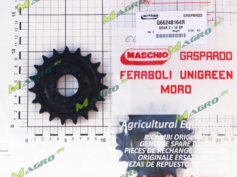 Звездочка блока кор. пер. Z=19 G66248164R, аналог, Украина