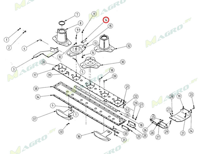 Нож правый 107х45х4 1832533 (18034193 41970 20181), Balmet 25 в пачке