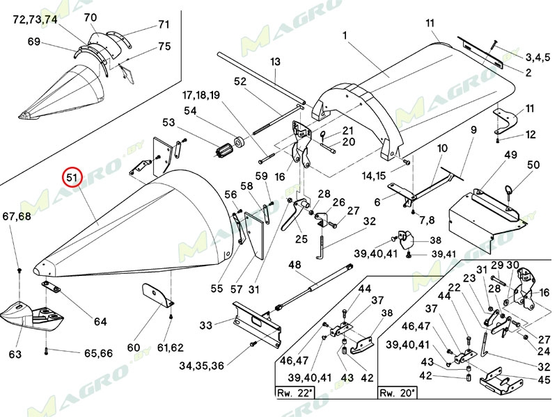 Кожух красный (центральный) 504010, оригинал