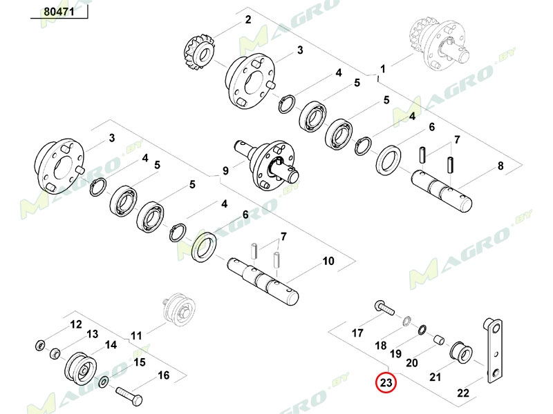 Ролик натяжной в сборе (малый) AC820046
