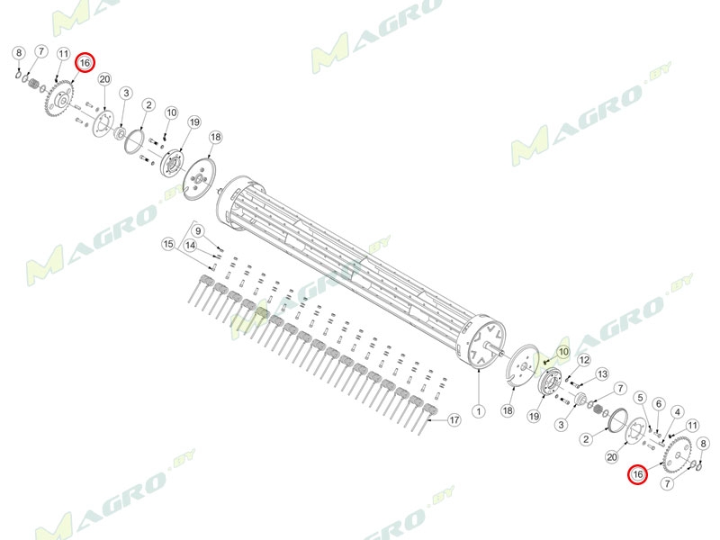 Звездочка мотовила подборщика Z=34 CMH01122 (исп. без эксцентрика), оригинал