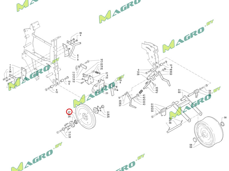 Ролик прикатывающий 30039610 (моносем 66003524 стар. код 7269), оригинал