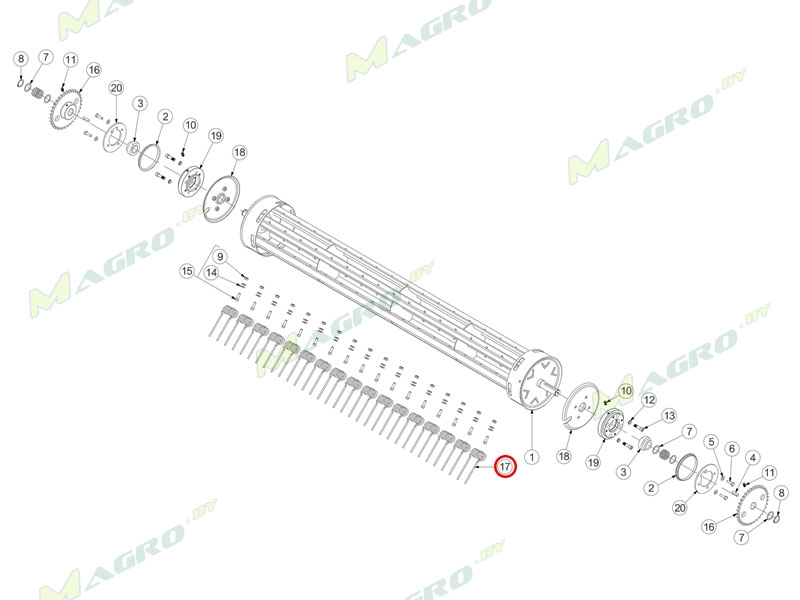 Зуб подборщика CTN00025 (исп. без эксцентрика), оригинал
