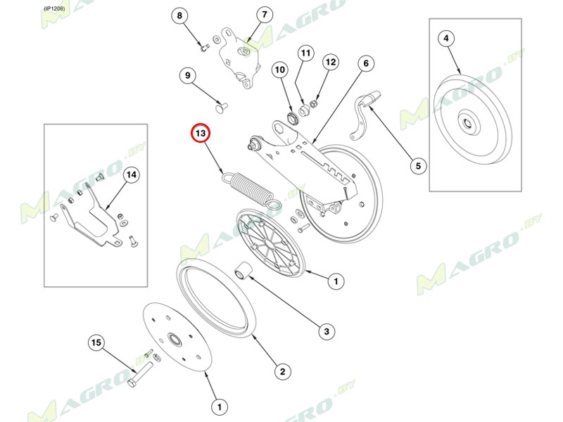 Пружина прикатывающих колес G8460 (GD8460 A59805), аналог, Китай