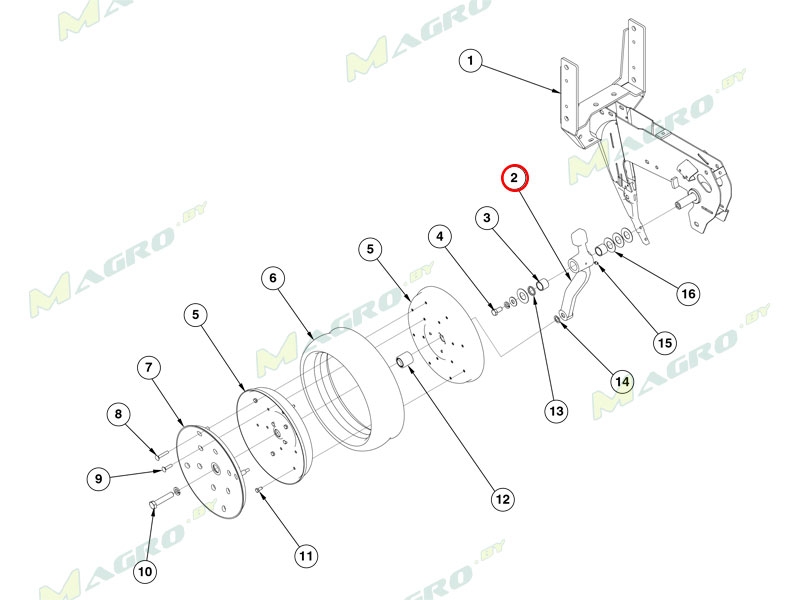 Рычаг правый G7976 (GA7976 GA21676), Китай
