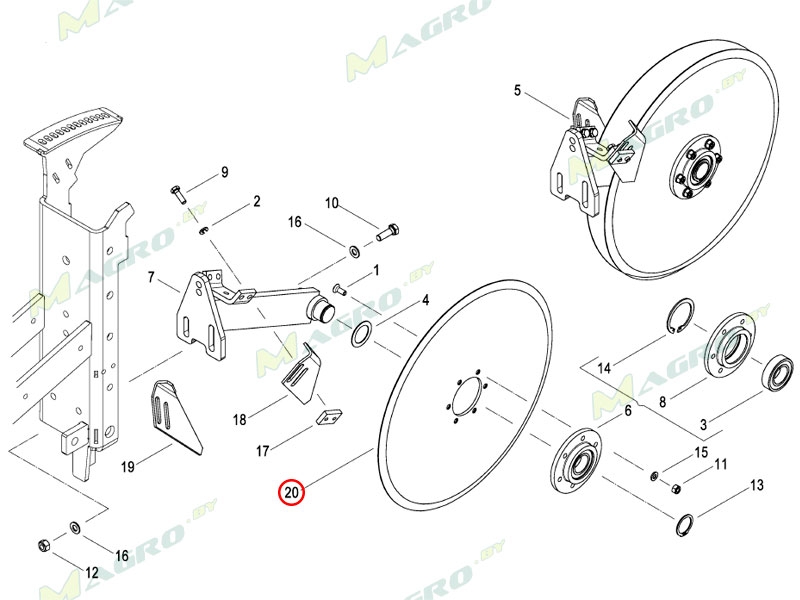 Диск сошника (без ступицы) KL810921, аналог, Россия