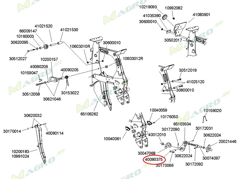 Ось кронштейна балансира 7087.b (40090375)
