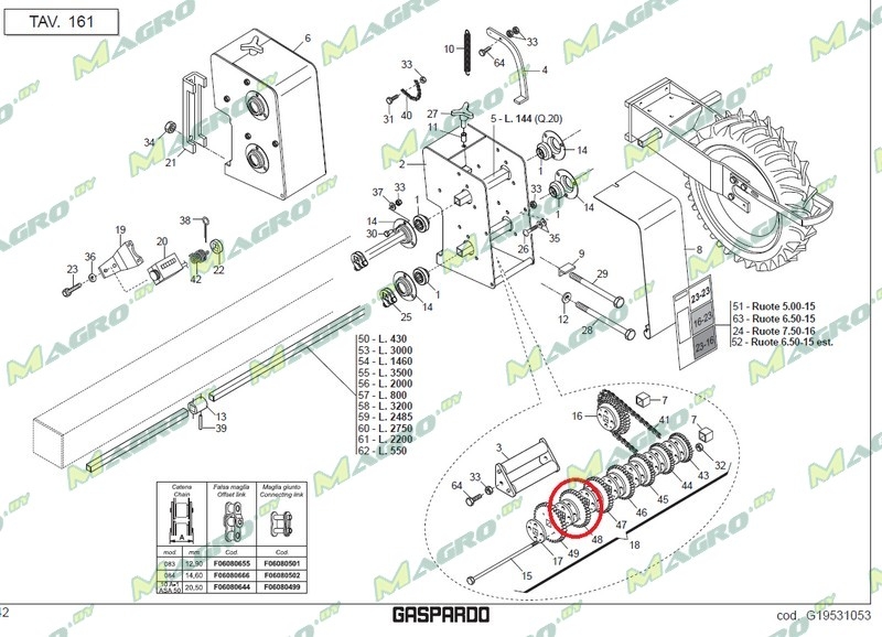 Звездочка блока кор. пер. Z=22 G66248167R, аналог, Украина