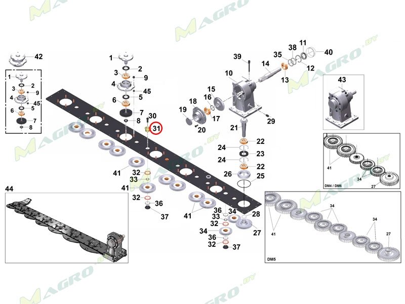Шкворень верхний DL045812 1152008