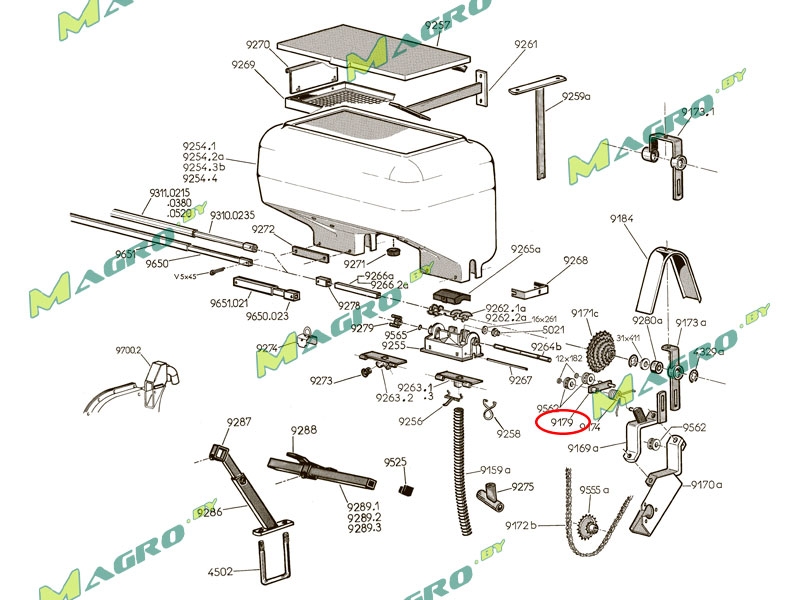Натяжитель 9179, 9099 (66001786) аналог Венгрия