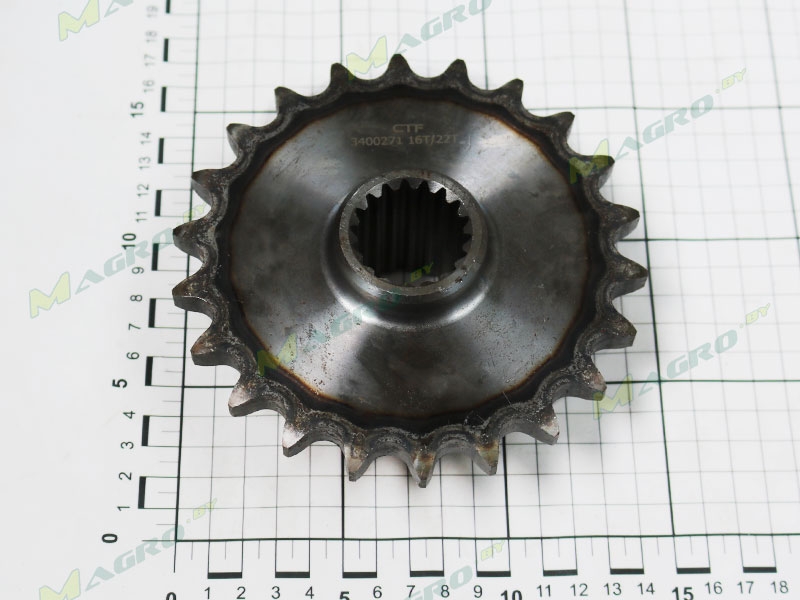 Звездочка двойная со ступицей Z=16/22 B03400271R, оригинал