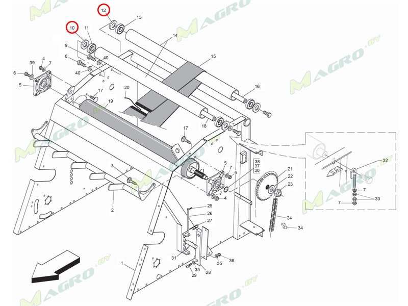 Заглушка ролика вала B01300623R, оригинал