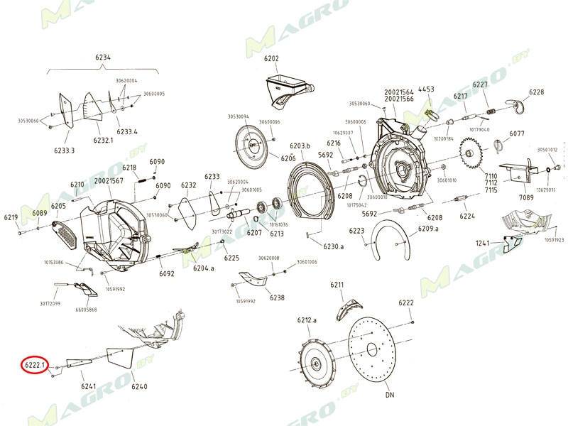 Болт ворошилки 6222.1 возможно вместо 6222? 10074054), аналог, Украина (М5*8)