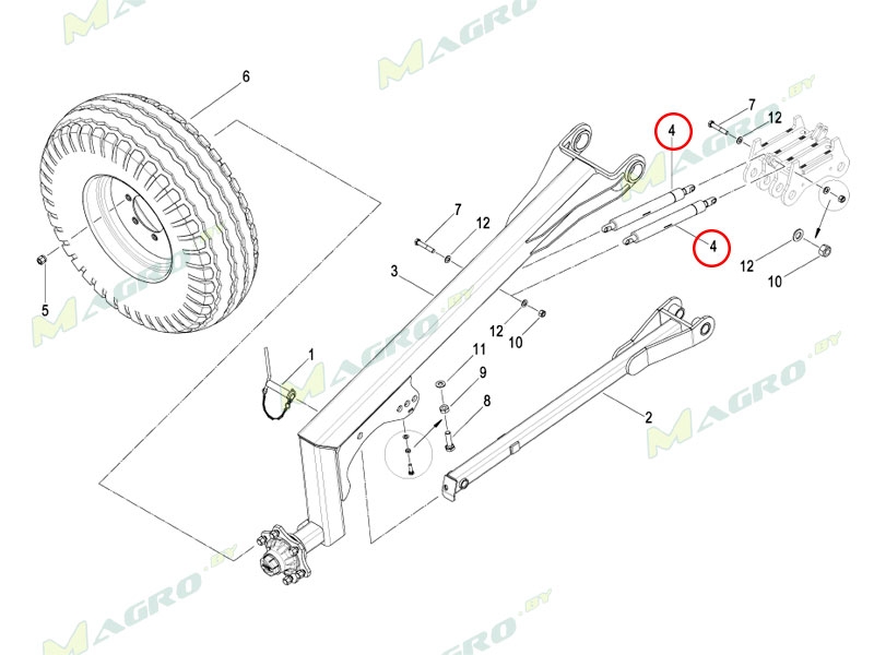 Пневмоцилиндр колеса A139768200, оригинал