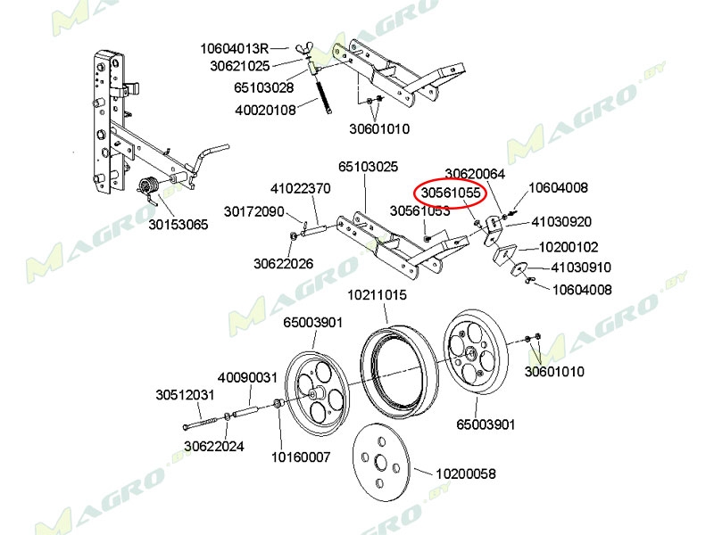 Болт М8*22 DIN 603 30561055