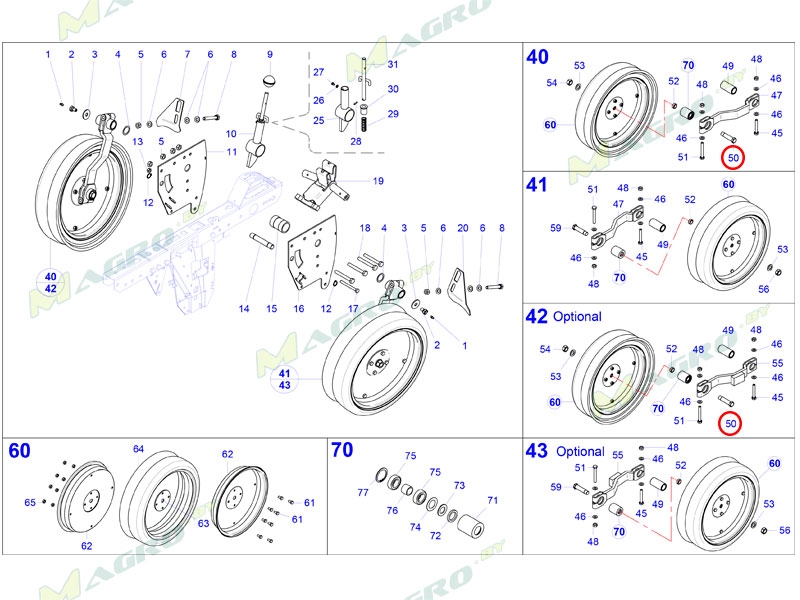 Болт ролика поддерживающего прав. 40282138, оригинал