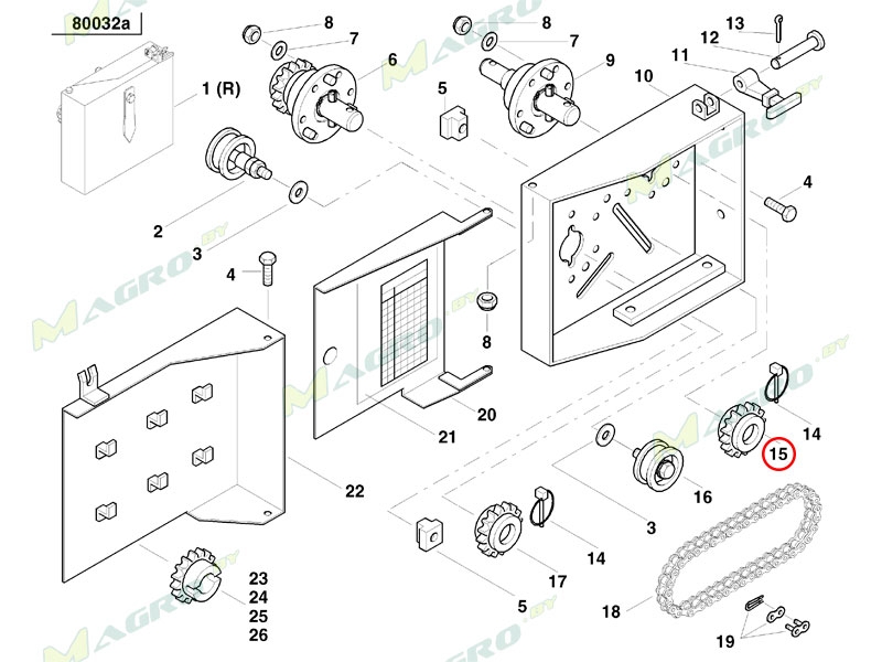 Звездочка коробки Z-16 AC820809, аналог, Украина