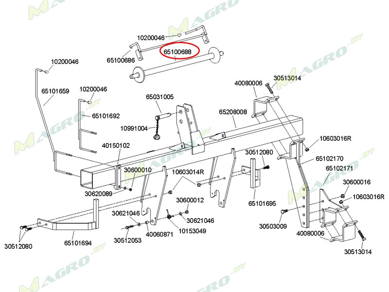 Вал 4365a (65100688), аналог, Венгрия