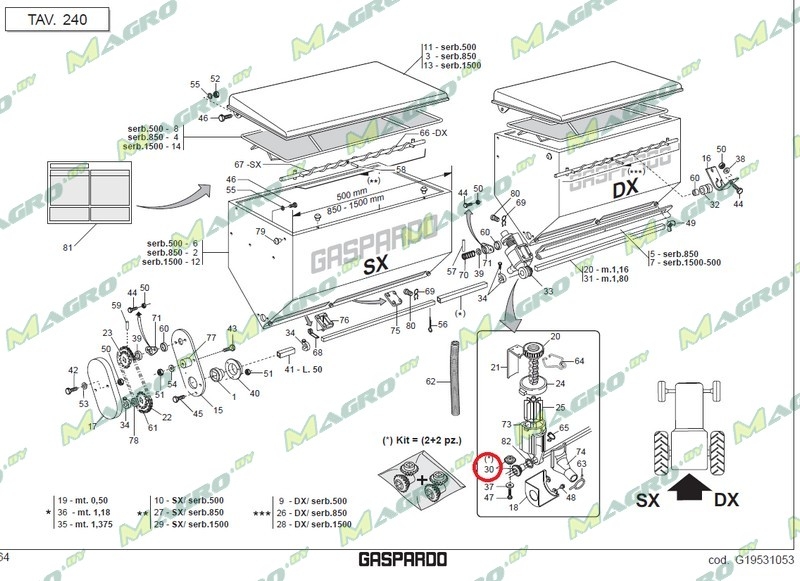 Шестерни конические (комплект 2+2) дозатора удобрений G20860126R, (РФ/тендер), аналог