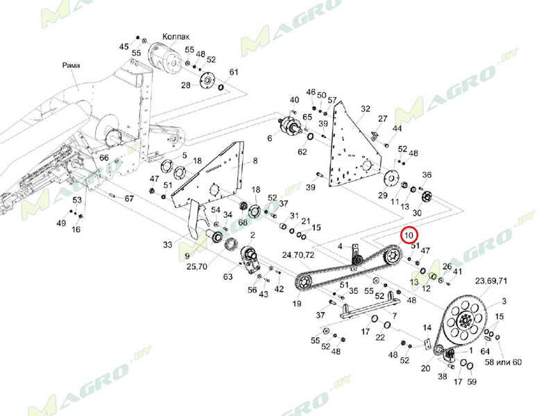 Звездочка КЗК 0500607 ( 1.307.496 ) оригинал