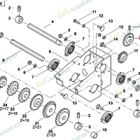 Звездочка  Z-15 AC834949, аналог, Украина (вместо AC834145 ведомая от коробки на шестигранном валу)