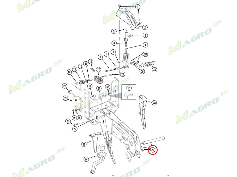 Ось кронштейна прикатывающих колес GD11001, оригинал