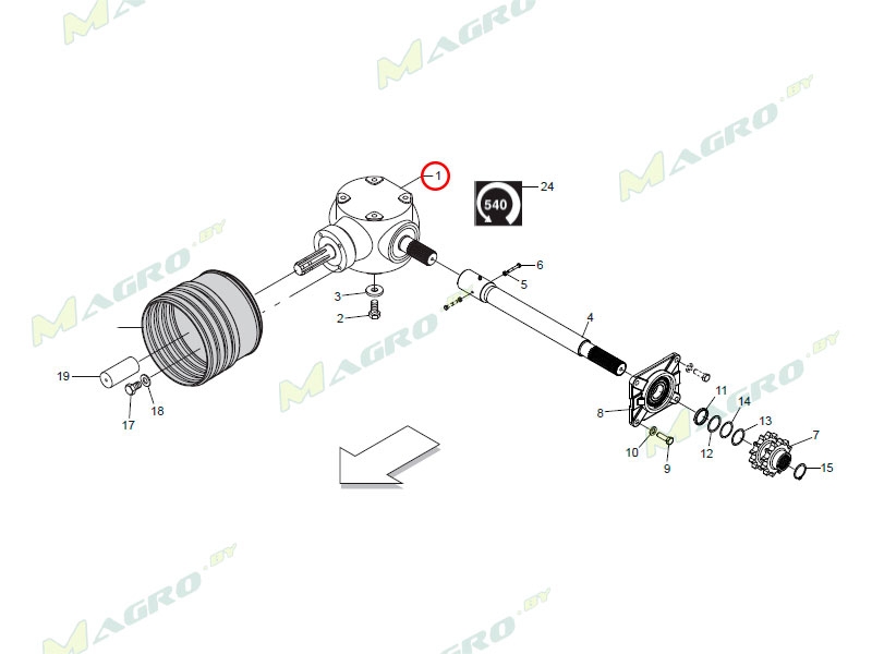 Редуктор 165 HTI B03900177R, оригинал