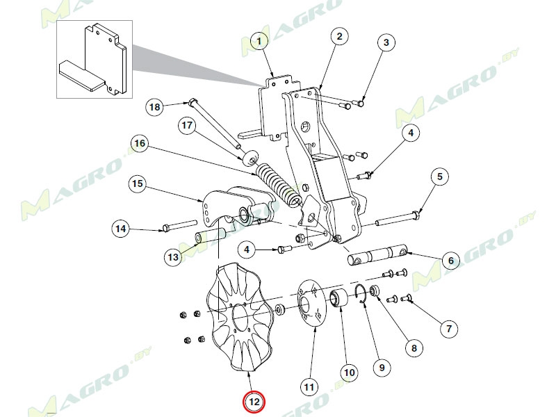 Диск колтера 8 волн GD7803, Celsan