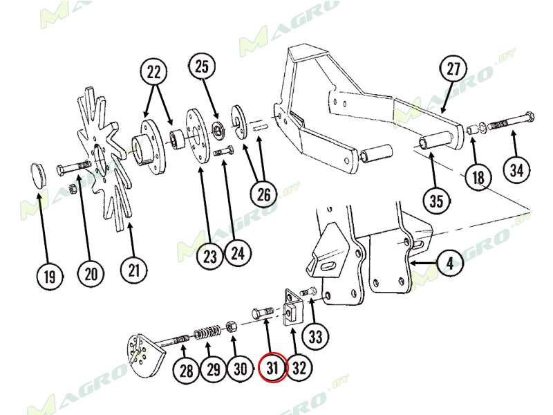 Болт G10005 (диска сошника прав. подш. 5204), оригинал
