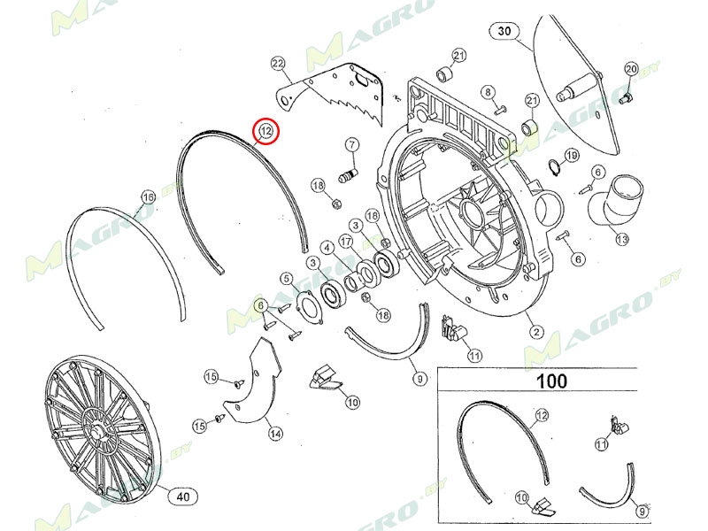 Проставка высевающего аппарата (верхняя) PL-00002, Wizard