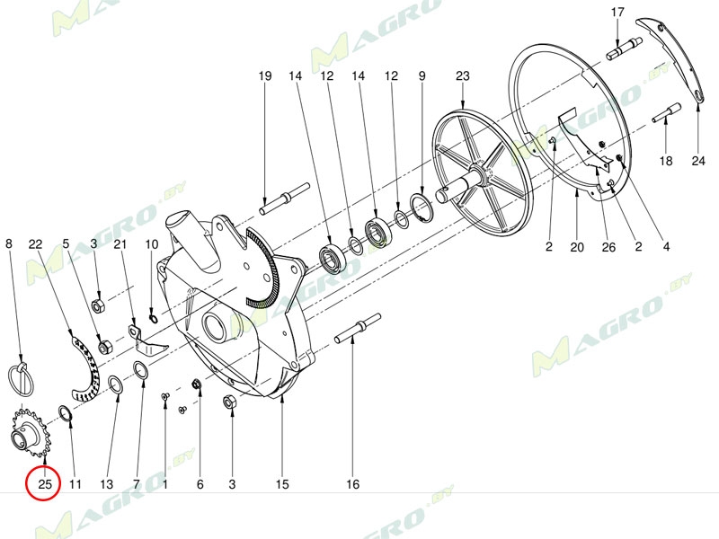 Звездочка Z=17 высевающего аппарата MAXI-5 10004654, оригинал