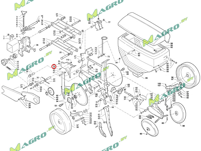 Опора сошника Maxi 30031421, PRV, Беларусь