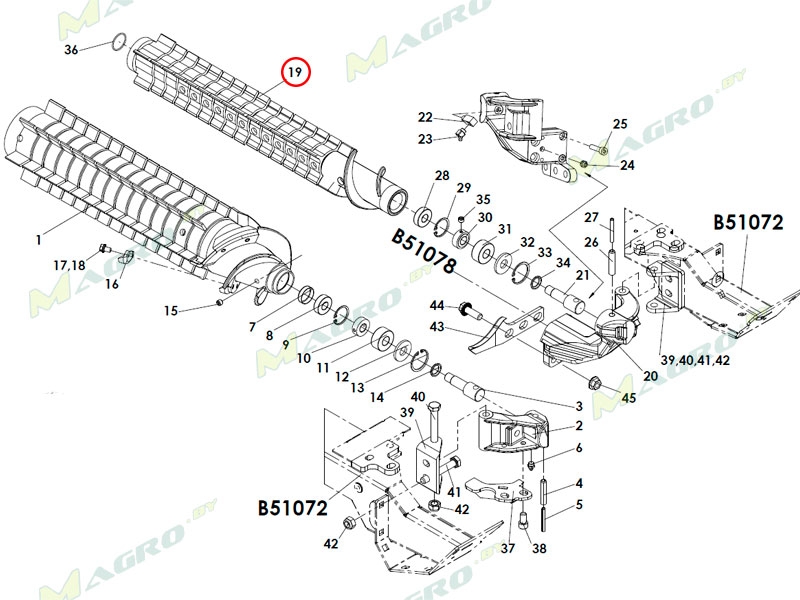 Валец малый в сборе 502109 (502101), аналог