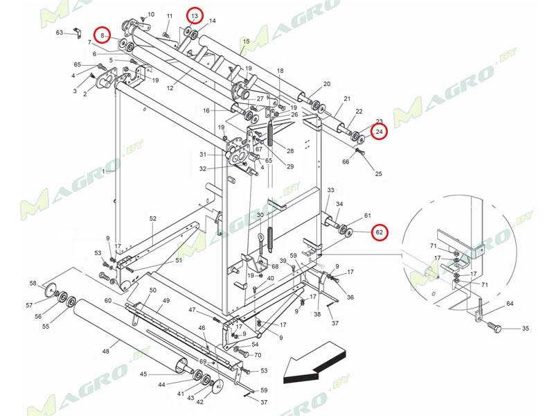 Заглушка ролика вала B01300623R, оригинал