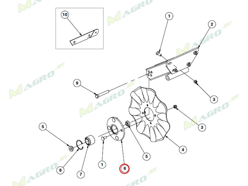 Ступица колтера в сборе c подшипником GA8641 (204-084S)