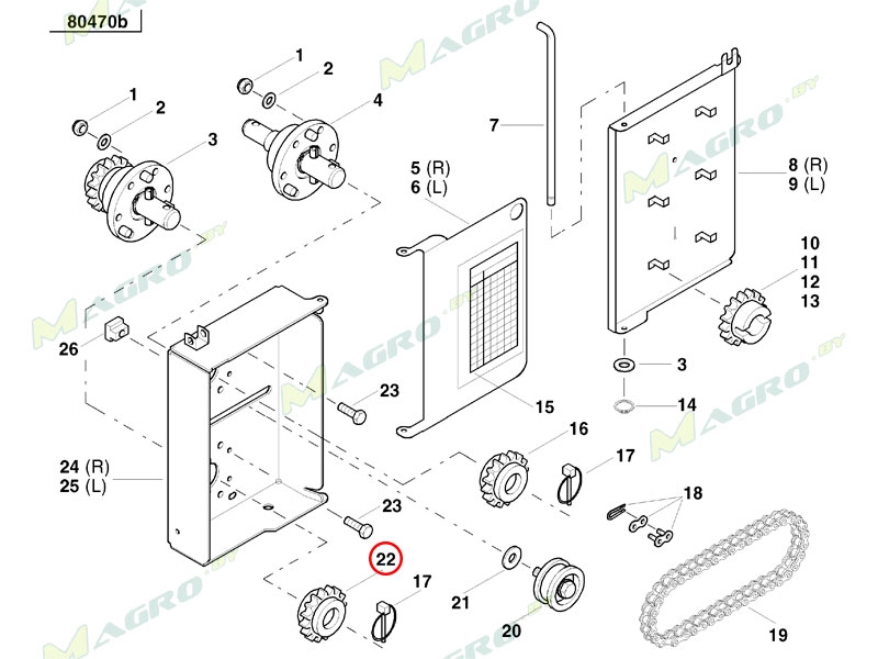 Звездочка коробки Z-16 AC820809, аналог, Украина