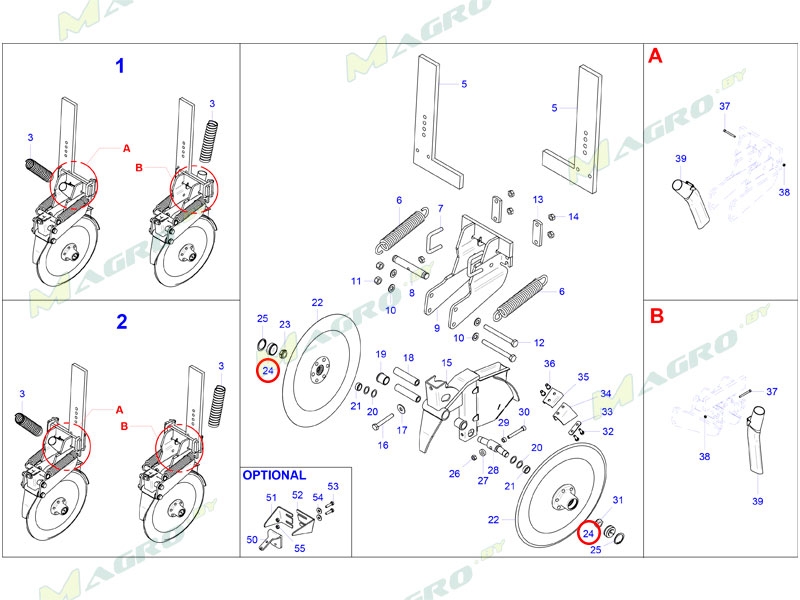 Крышка ступицы дискового сошника 54202065, оригинал