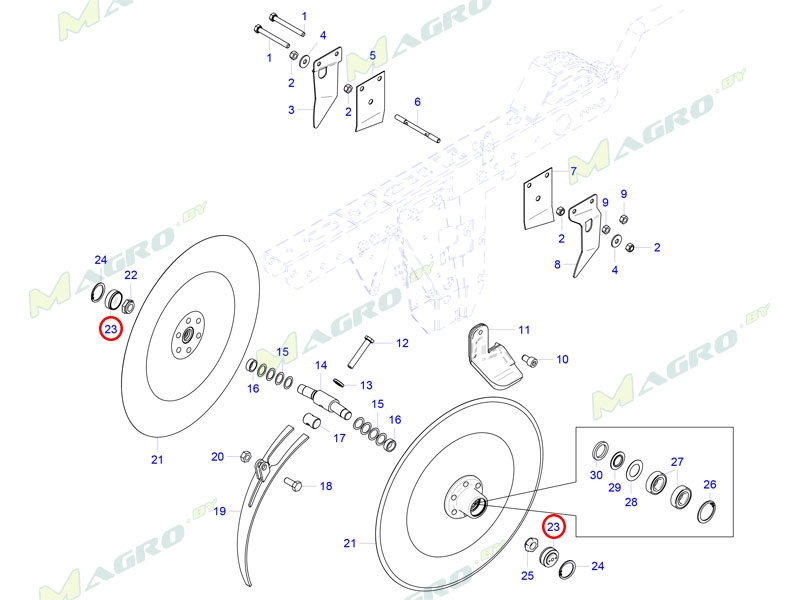 Крышка ступицы дискового сошника 54202065, оригинал