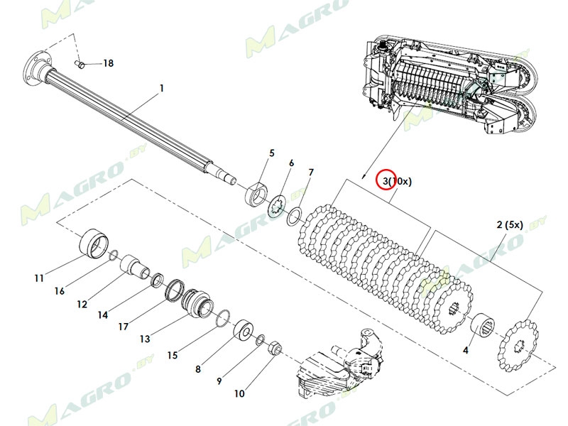 Нож 501063 (501060), аналог