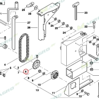 Звездочка  Z-15 AC834949, аналог, Украина (вместо AC834145 ведомая от коробки на шестигранном валу)