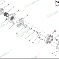 Носок центральный зеленый 504033, аналог