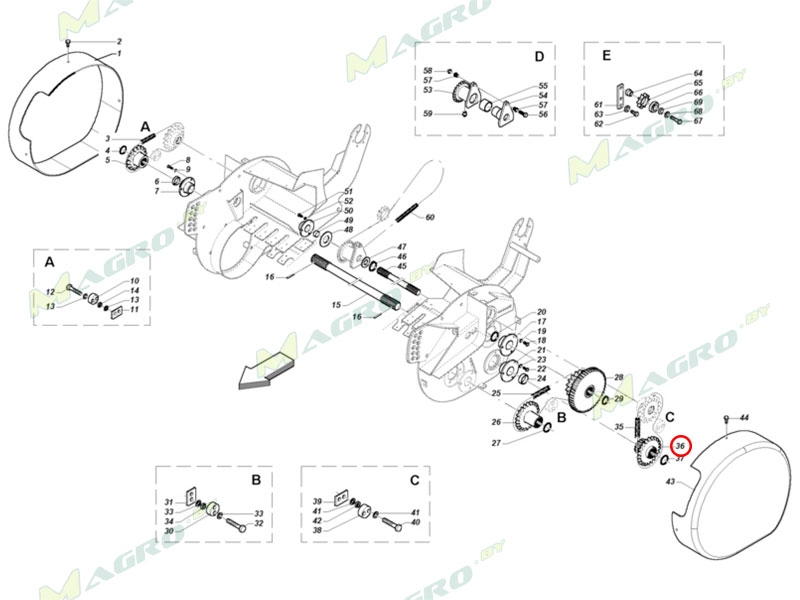 Звездочка двойная со ступицей Z=16/22 B03400271R, оригинал
