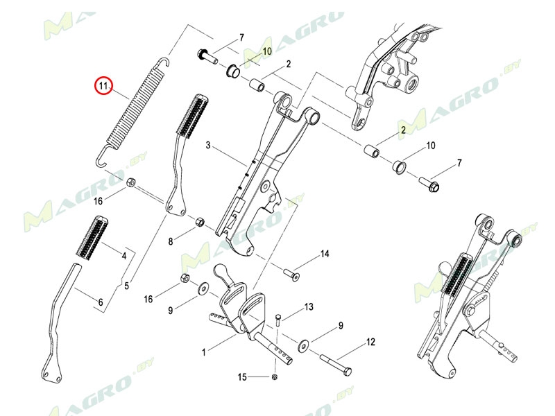 Пружина прикатывающих колес AC825794, оригинал