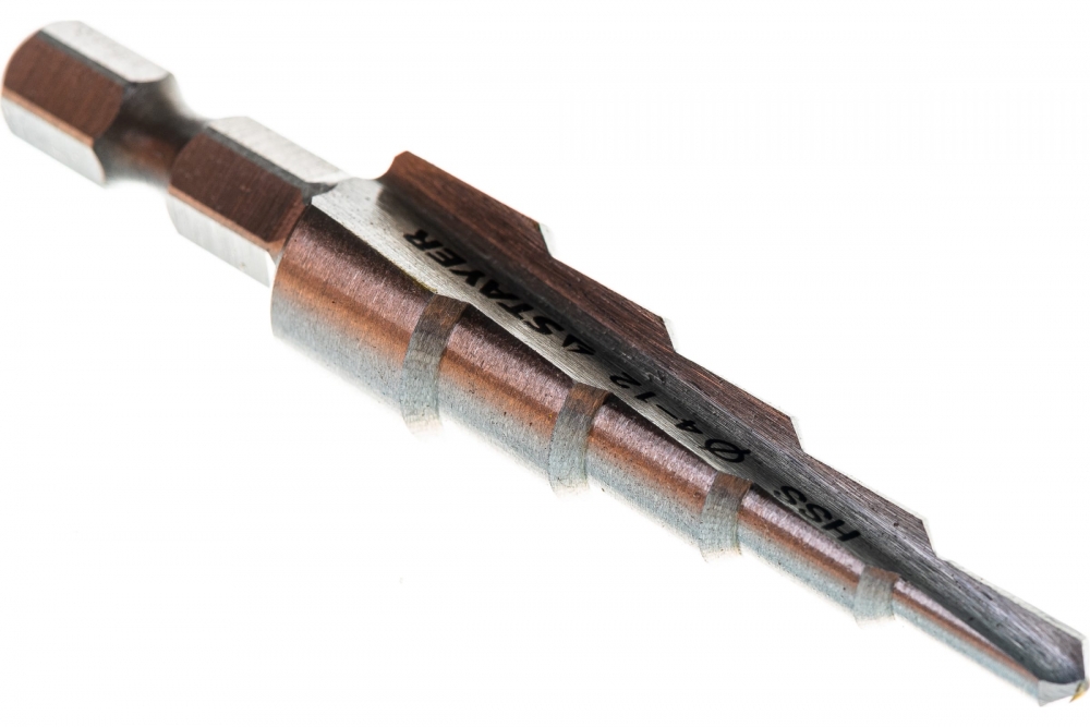 STAYER 4-12мм, 5 ступеней, сверло ступенчатое, сталь HSS