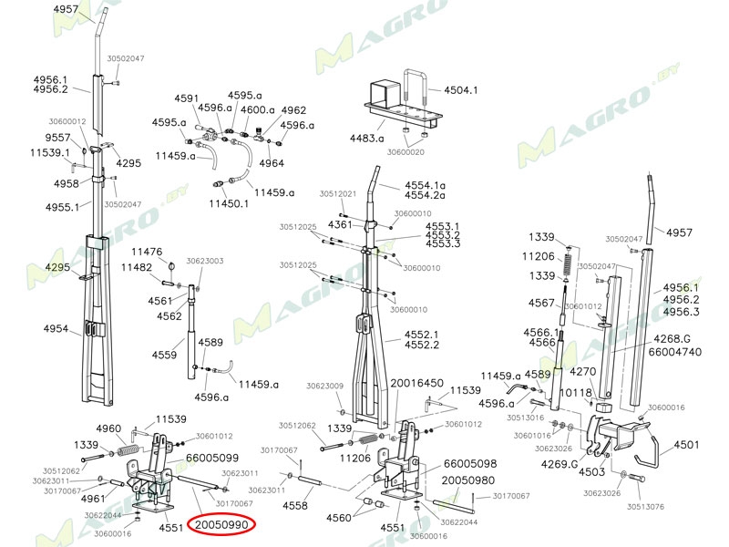 Ось маркера следа 20050990 41050990, аналог, Венгрия