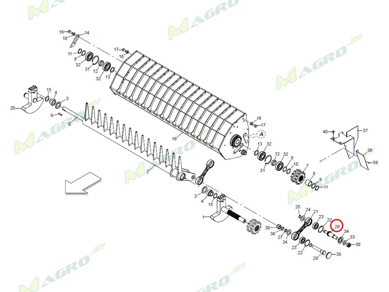 Ось шатуна B013P0630R, оригинал