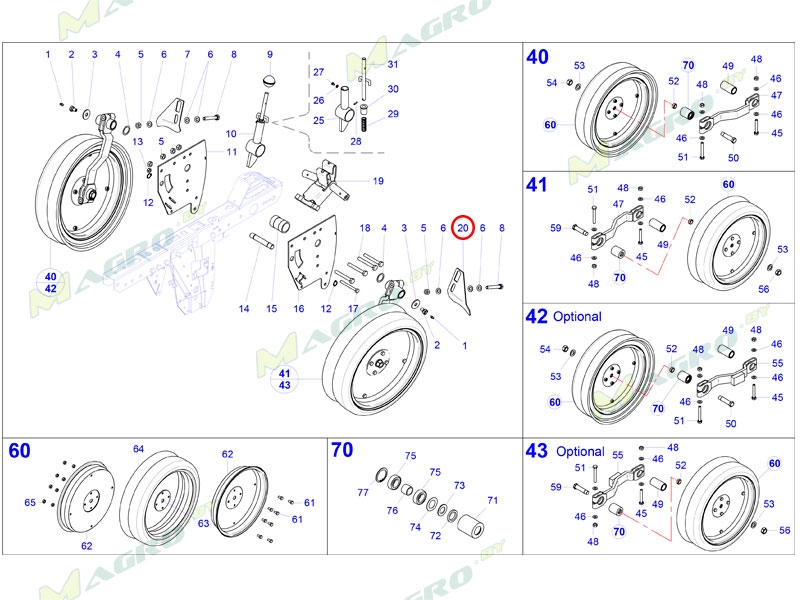 Чистик ролика опорного левый 40282435, оригинал