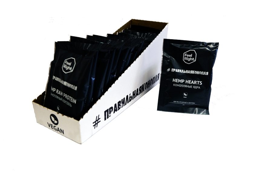 Ядра конопли, саше 30г в шоубоксе по 24 шт.